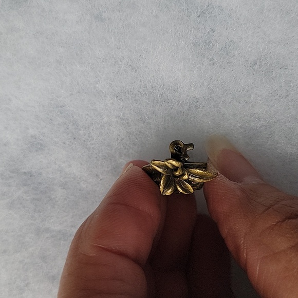 Vintage Rhinestone Pineapple Brass Brooch - Picture 3 of 5